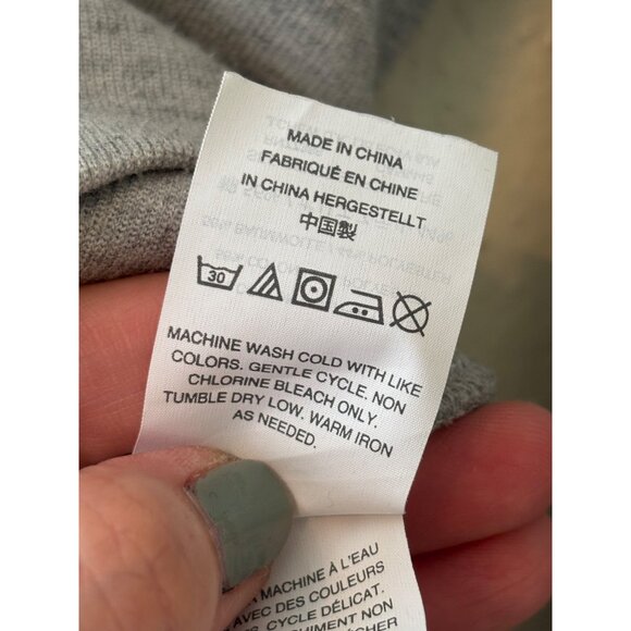 J.Crew Womens Gray Tie-Front Cardigan Sweater Snap Button L - Picture 7 of 12